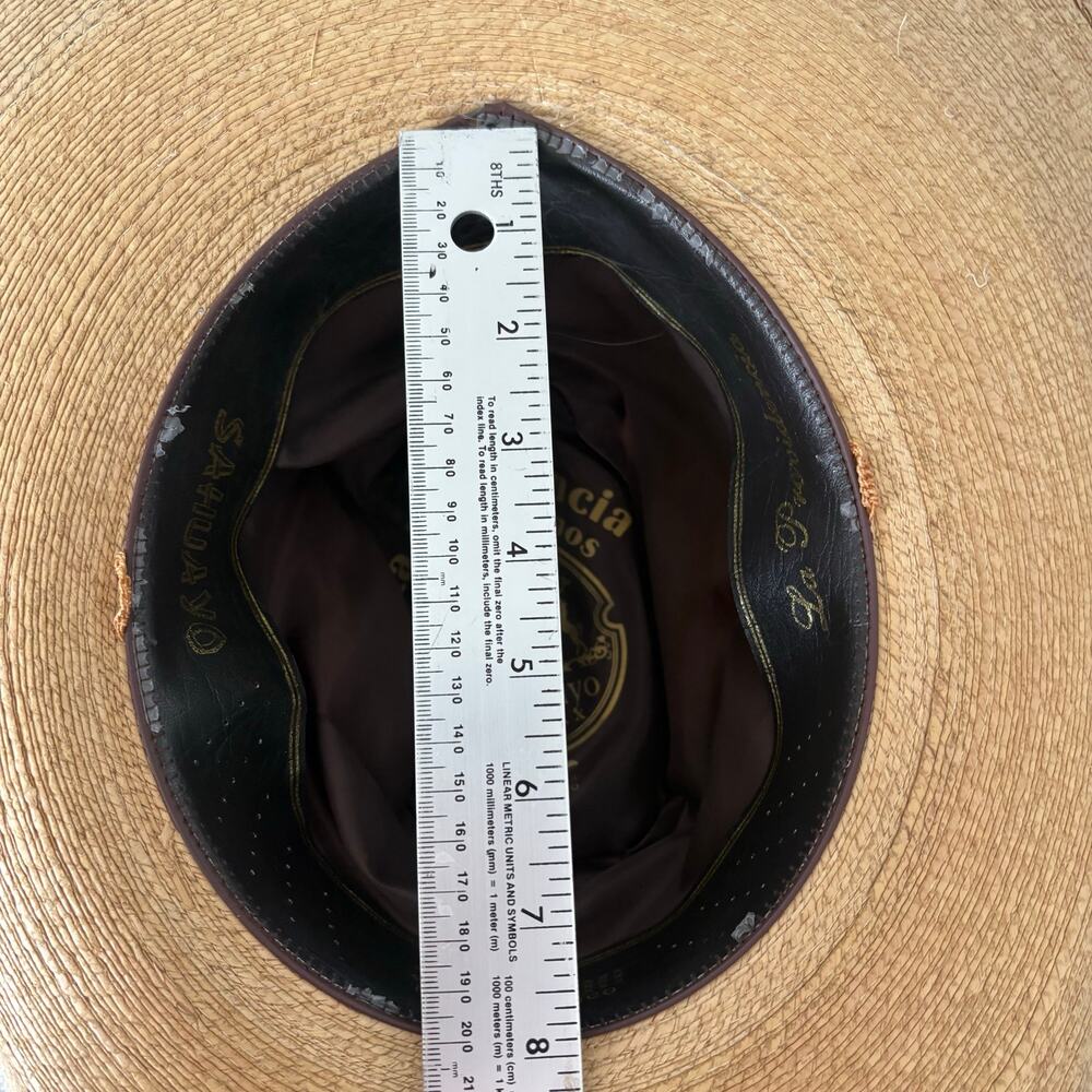 Cowboy Hat Horsehair Band Palm Hat La Providencia 30X Size 6 5/8 Mexico - Picture 9 of 16